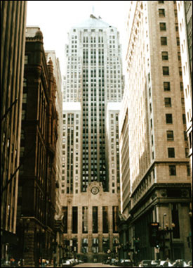 Vista do prédio da Chicago Board of Trade.